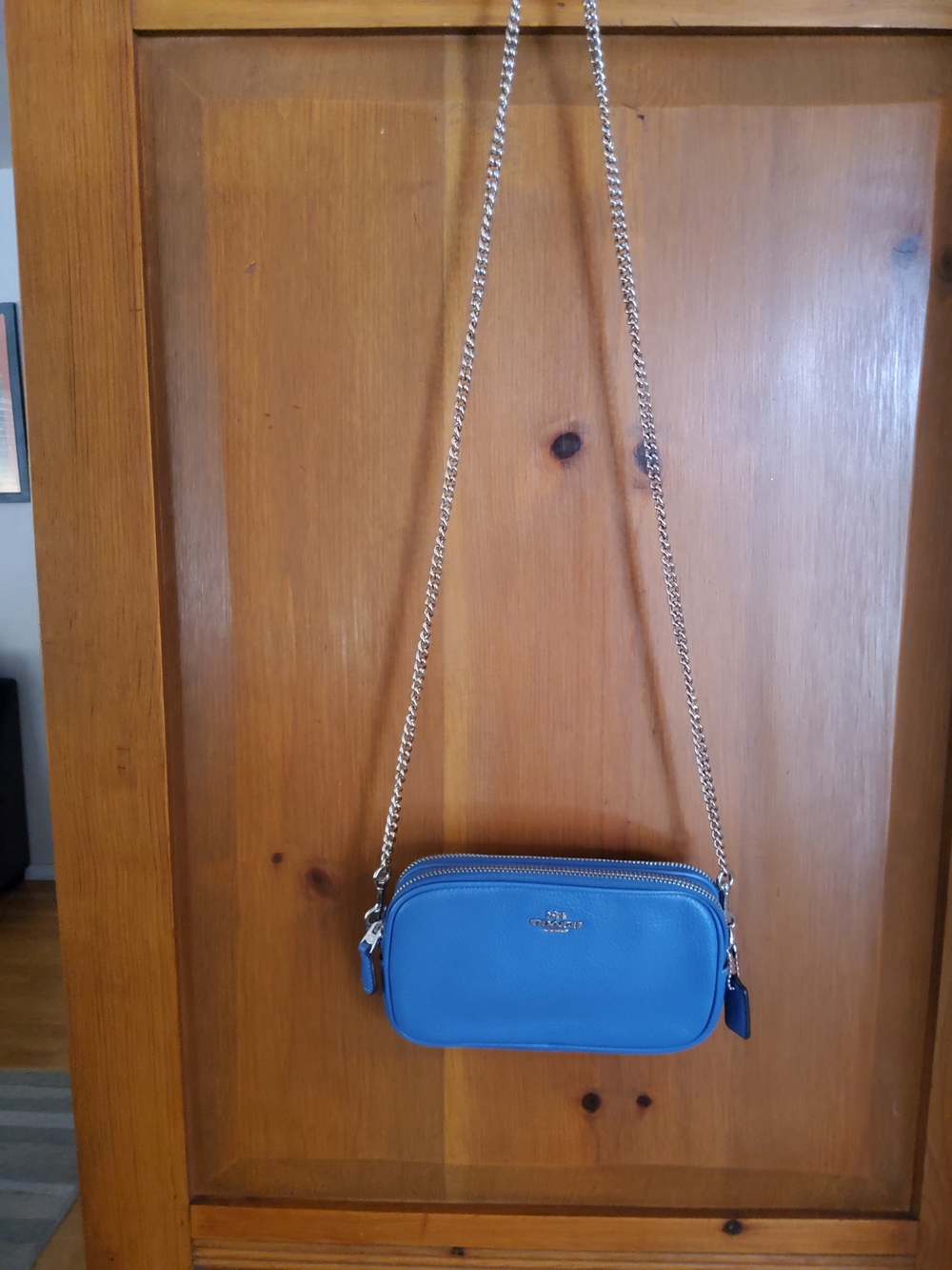 Coach Double Zip Camera Crossbody Bag Silver Chain EUC - Picture 13 of 15